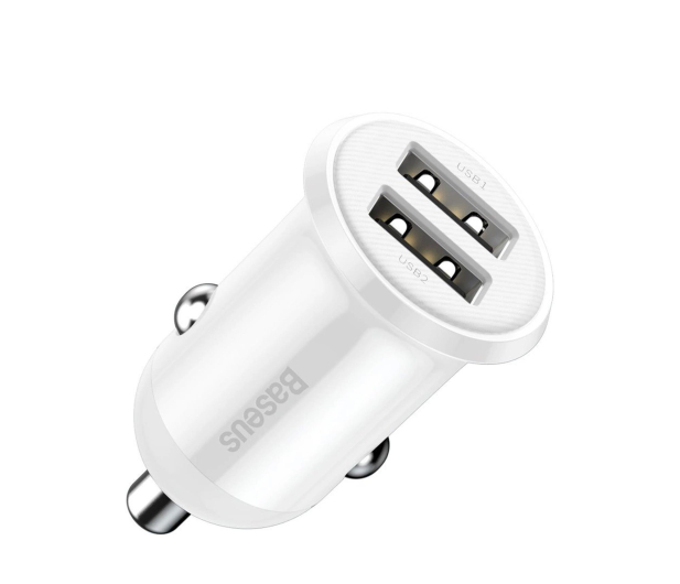 Baseus Grain Pro Car Charger (Dual USB 4.8A ) White - 1348120 - zdjęcie